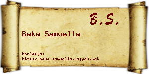 Baka Samuella névjegykártya